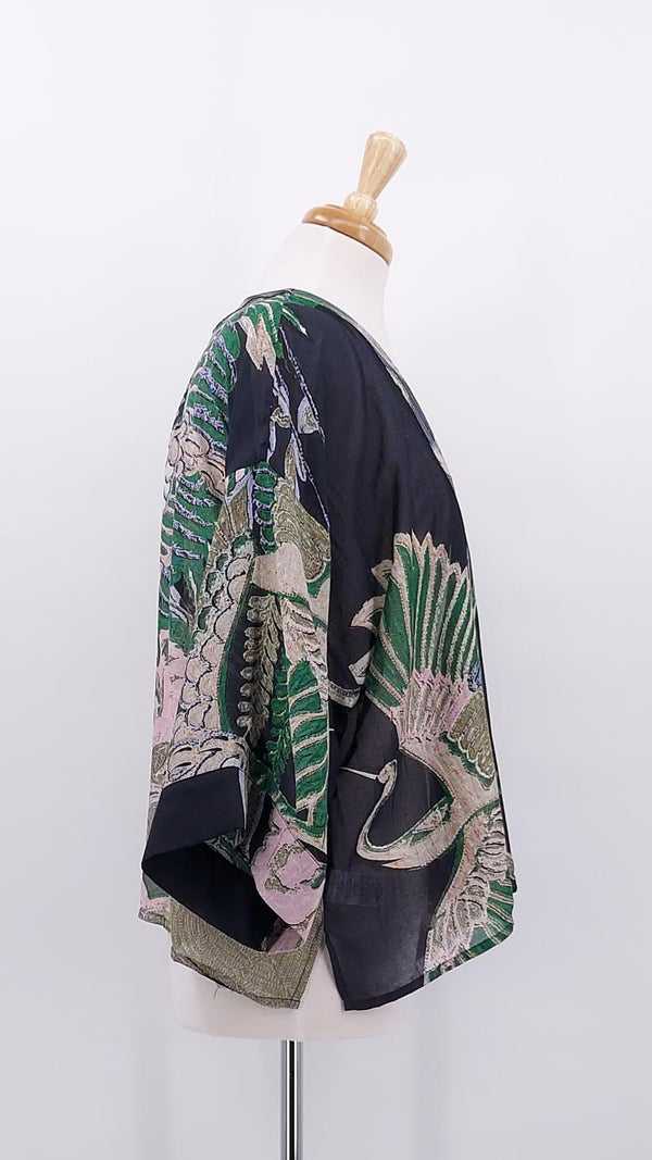 NEW SEASON - One Hundred Stars - Kimono - Crane Emerald - 2084