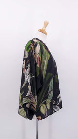 NEW SEASON - One Hundred Stars - Crepe Kimono - Orchid Black - 2083