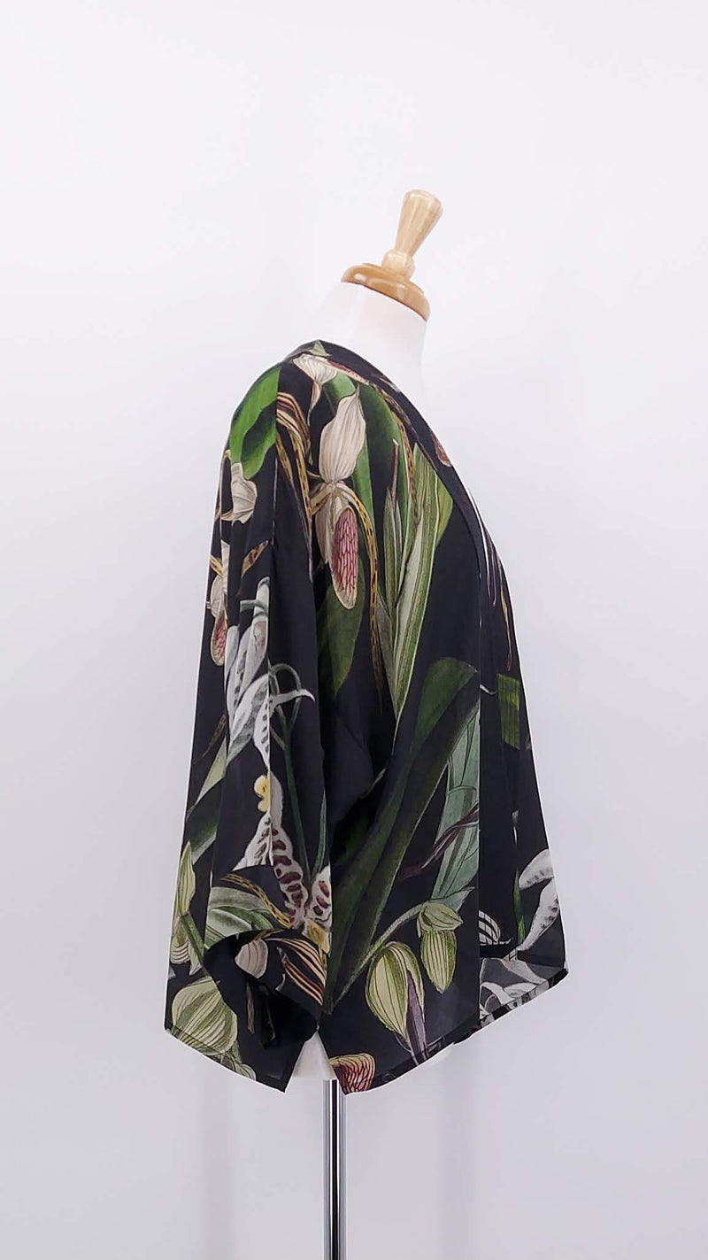 NEW SEASON - One Hundred Stars - Crepe Kimono - Orchid Black - 2083