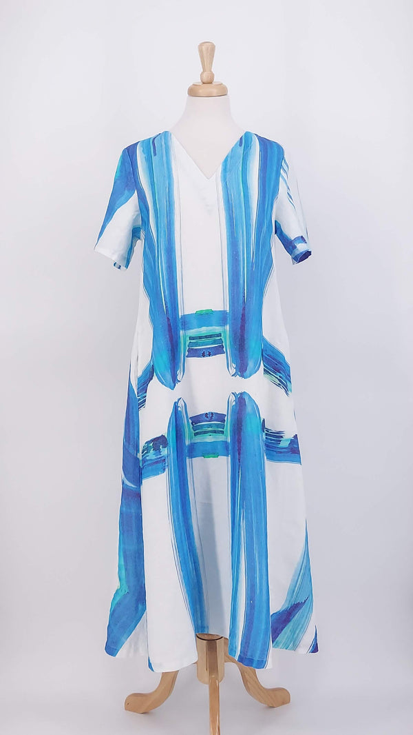 chinese dress ladies Layered Ruffles White Linen Dress Xs main image 1
