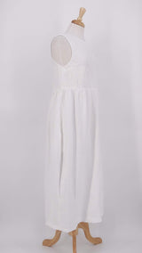 SPRING 2025 - Grizas - Linen Dress - White - 2094