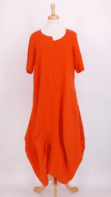 SPRING 2026 - Luukaa - Yalina Linen Dress - Rust Orange - 2155