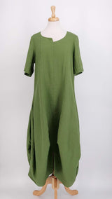 SPRING 2026 - Luukaa - Yalina Linen Dress - Apple Green - 2157