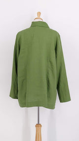 SPRING 2026 - Luukaa - Thalia Linen Jacket - Apple Green - 2156