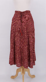 SPRING 2026 - Gabrielle Parker - Midi Pocket Skirt - Maroon Gold - 2201