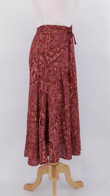 SPRING 2026 - Gabrielle Parker - Midi Pocket Skirt - Maroon Gold - 2201