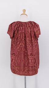 SPRING 2026 - Gabrielle Parker - Blouse with Ties - Maroon Gold - 2203