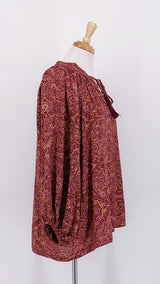 SPRING 2026 - Gabrielle Parker - Lara Tassel Blouse - Maroon Gold - 2202