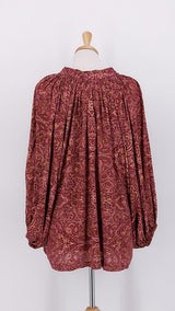 SPRING 2026 - Gabrielle Parker - Lara Tassel Blouse - Maroon Gold - 2202