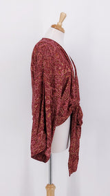 SPRING 2026 - Gabrielle Parker - Crossover Tie Top - Maroon Gold - 2200