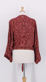 SPRING 2026 - Gabrielle Parker - Crossover Tie Top - Maroon Gold - 2200