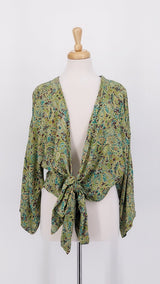 SPRING 2026 - Gabrielle Parker - Crossover Tie Top - Woodland Green - 2205