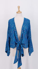 SPRING 2026 - Gabrielle Parker - Crossover Tie Top - Sky Blue Gold - 2209