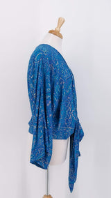 SPRING 2026 - Gabrielle Parker - Crossover Tie Top - Sky Blue Gold - 2209