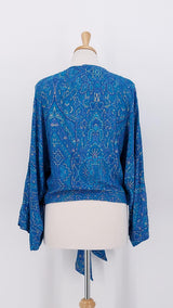 SPRING 2026 - Gabrielle Parker - Crossover Tie Top - Sky Blue Gold - 2209