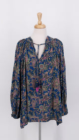 SPRING 2026 - Gabrielle Parker - Lara Tassel Blouse - Lily Teal Gold - 2215