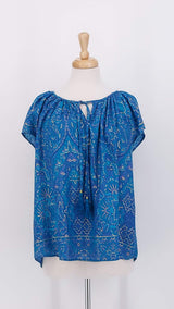 SPRING 2026 - Gabrielle Parker - Blouse with Ties - Sky Blue Gold - 2212
