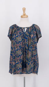 SPRING 2026 - Gabrielle Parker - Blouse with Ties - Lily Teal Gold - 2216