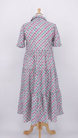 SPRING 2026 - Zen Ethic - Emma Dress Garrigue - Green Pink - 2256