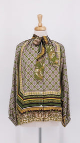 NEW SEASON - One Hundred Stars - Pussy Bow Blouse - Amulet Green - 2370