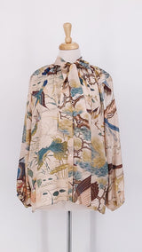 NEW SEASON - One Hundred Stars - Pussy Bow Blouse - Hummingbird Nude -2334