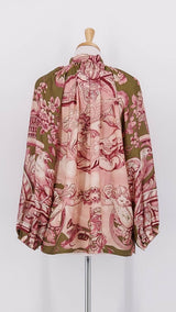 NEW SEASON - One Hundred Stars - Pussy Bow Blouse - Angels Olive - 2326