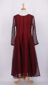 NEW SEASON - Grizas - Silk Chiffon Dress - Ruby - 2360