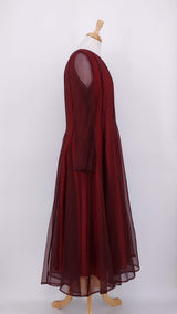 NEW SEASON - Grizas - Silk Chiffon Dress - Ruby - 2360