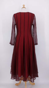 NEW SEASON - Grizas - Silk Chiffon Dress - Ruby - 2360