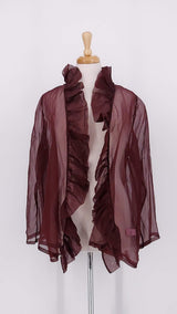 NEW SEASON - Grizas - Silk Chiffon Jacket - Ruby - 2356