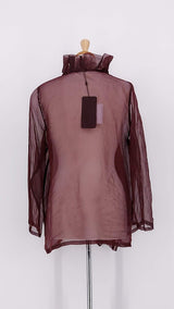 NEW SEASON - Grizas - Silk Chiffon Jacket - Ruby - 2356