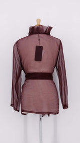 NEW SEASON - Grizas - Silk Chiffon Jacket - Ruby - 2356