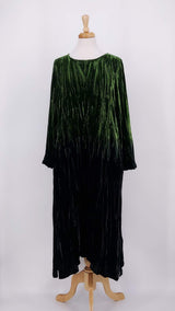 NEW SEASON - Grizas - Ombre Velvet Crinkle Dress - Green - 2363