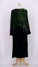 NEW SEASON - Grizas - Ombre Velvet Crinkle Dress - Green - 2363