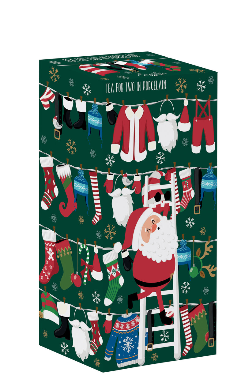 Christmas Friends Porcelain Stackable Tea Set Green