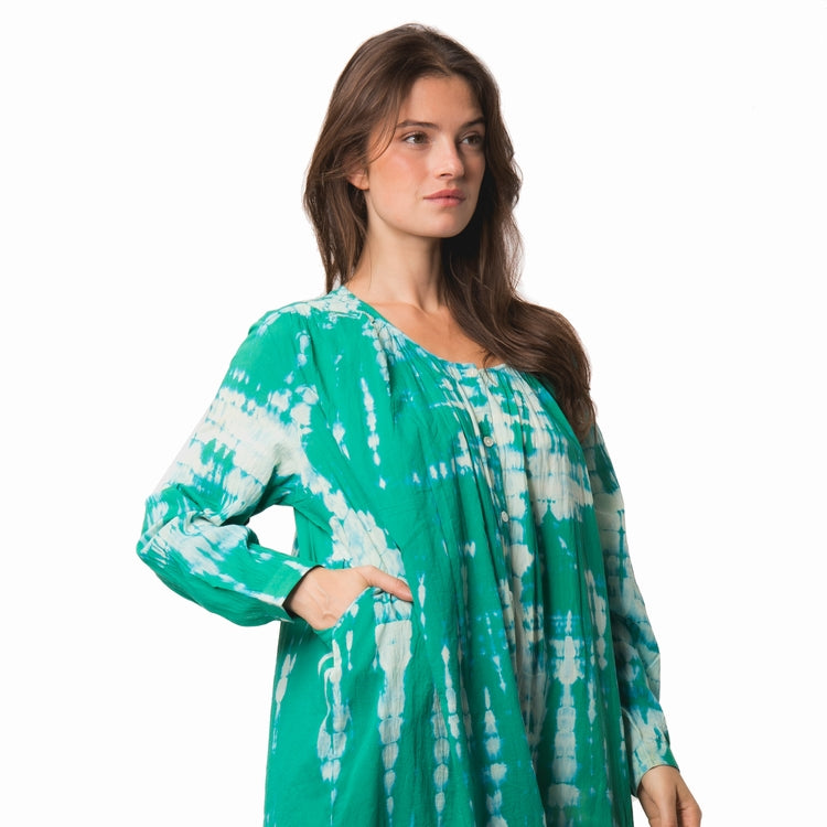 Zen Ethic - Tie Dye Chloe Dress - Green - 1501