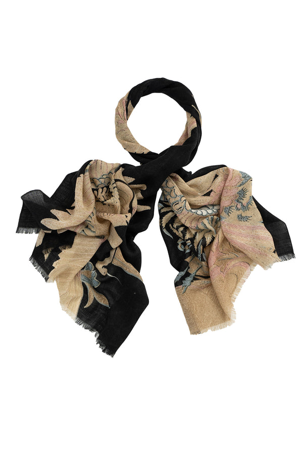 NEW SEASON - One Hundred Stars - Wool Scarf - Crane Black - 2065