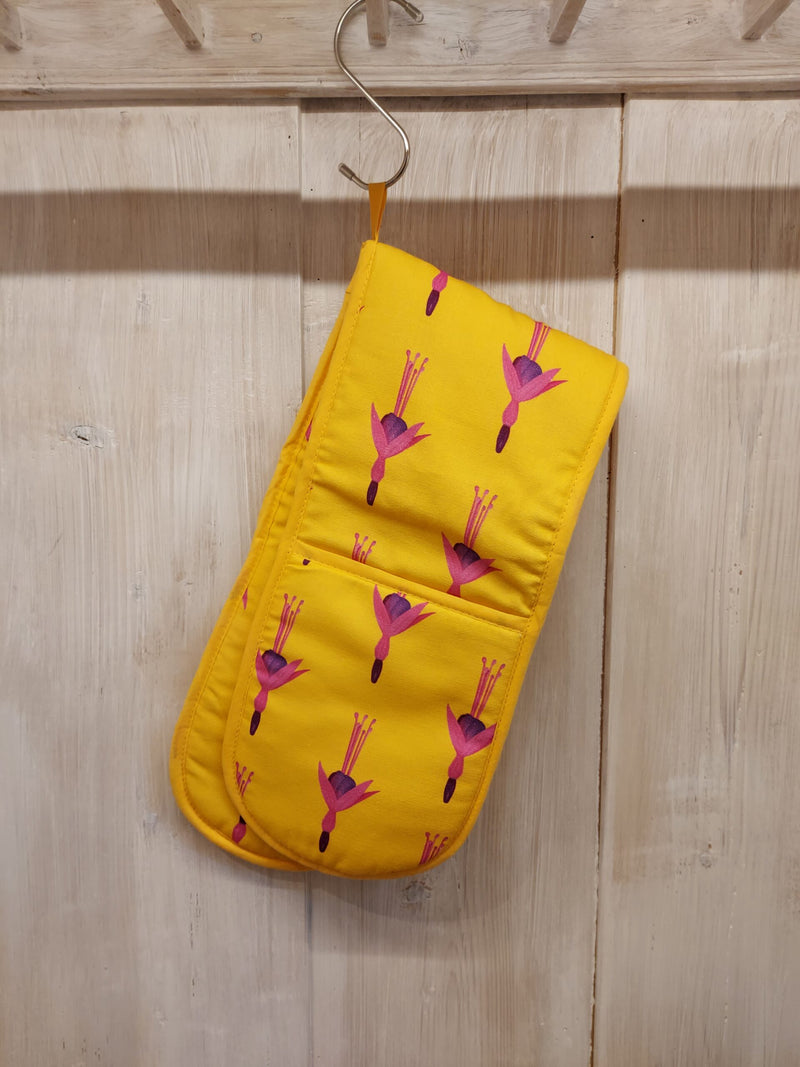 Emilia Hunt Double Oven Glove - Yellow Fuchsia