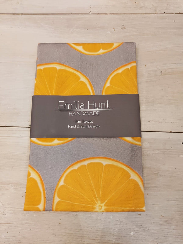 Emilia hunt Tea Towel - Grey Orange