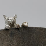 Silver Fox Pot Hanger Ornament