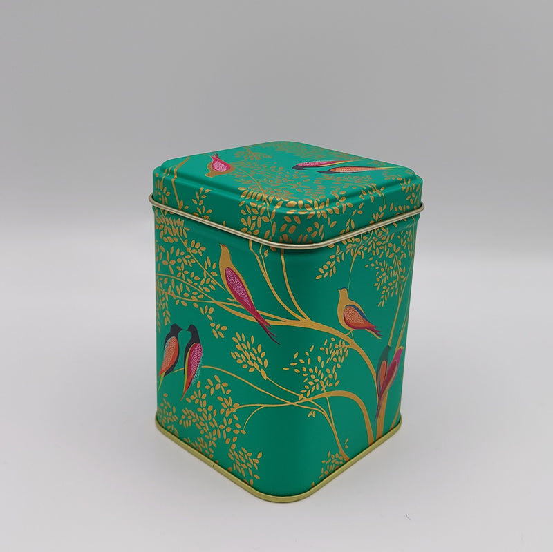 Sara Miller - Green Birds 100g Square Caddy