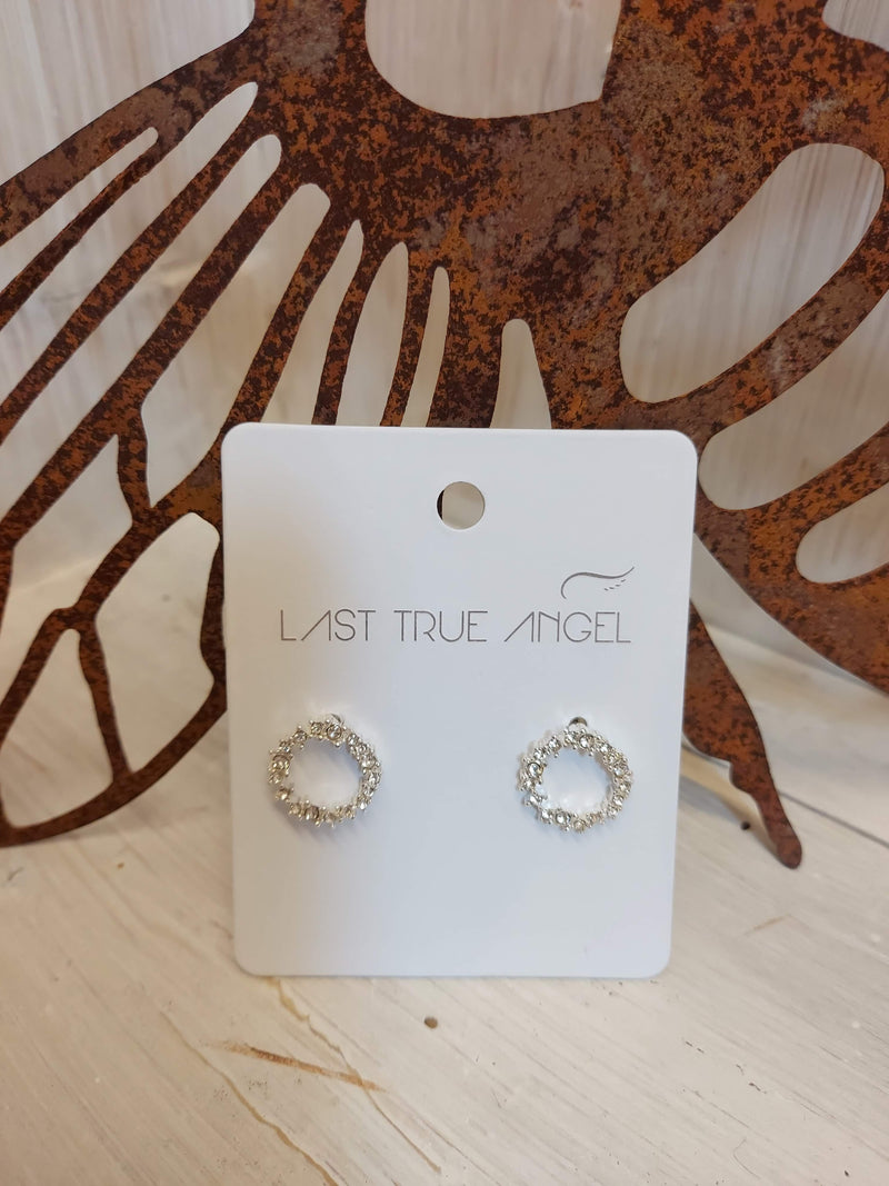 Last True Angel Silver Diamante Earrings - LE046G