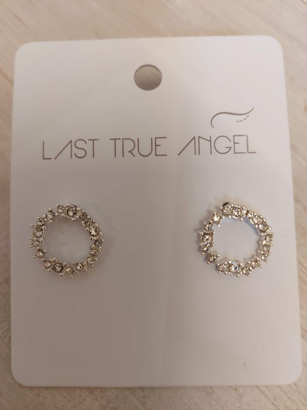 Last True Angel Silver Diamante Earrings - LE046G