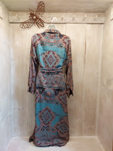 Tribe + Fable - Shirt Dress - Mosaic Blue - 422