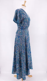 Gabrielle Parker - Francesca Wrap Dress - Lily Blue with Gold - 906