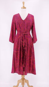 Gabrielle Parker - V-Neck Swingy Shirt Dress - Moroccan Pink - 926