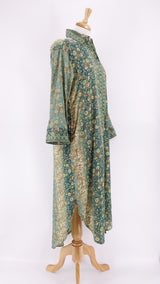 Gabrielle Parker - Long Shirt Dress - Meadow Green with Gold - 945