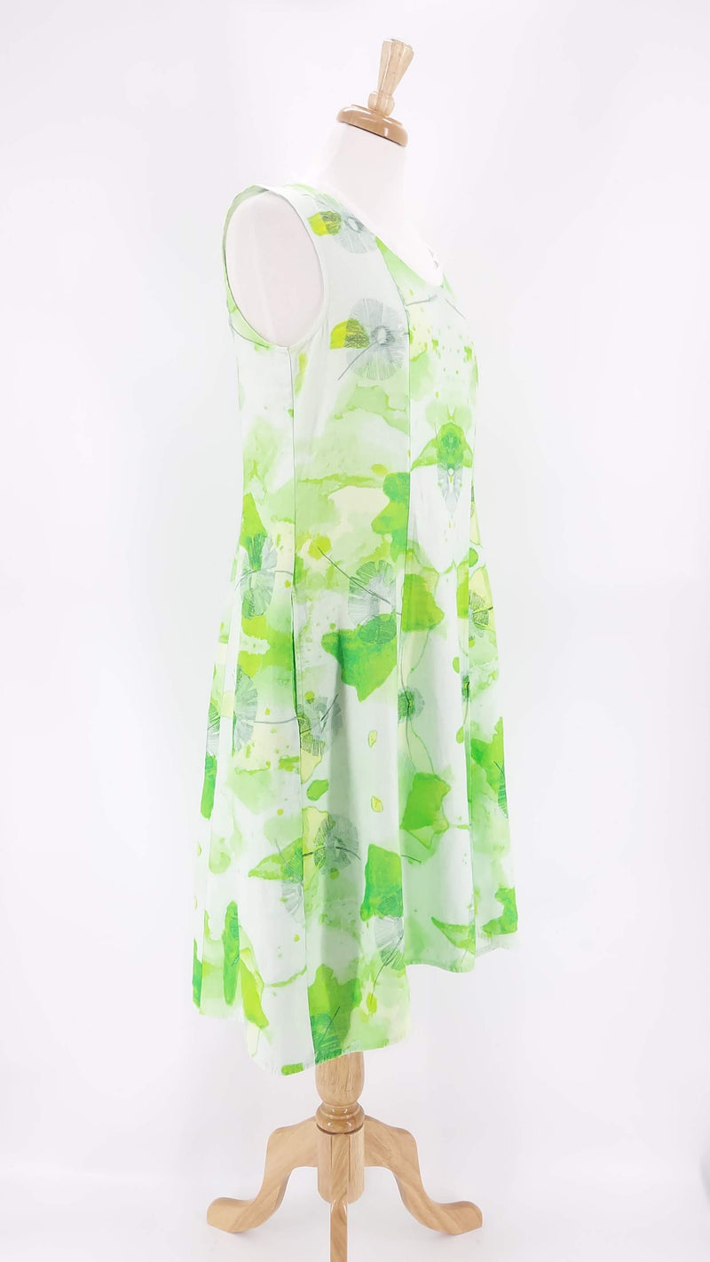 Grizas Linen Dress - Lime Print - 763
