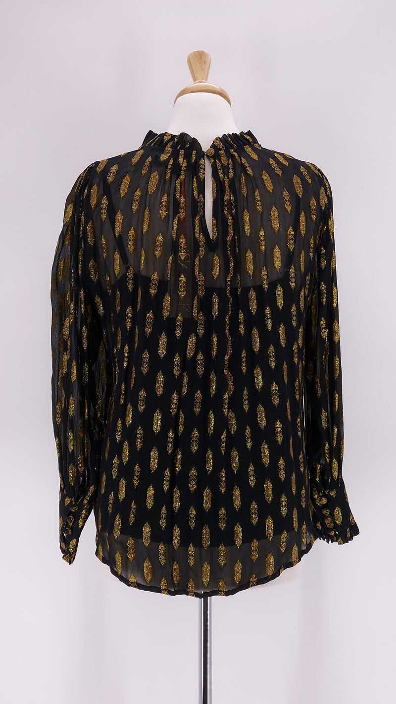 Stardust - Blouse - Black with Gold Print - 312