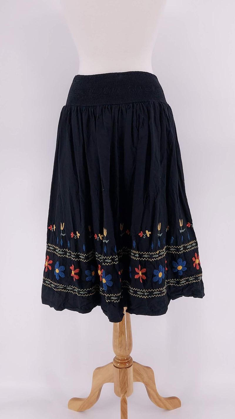 Ewa i Walla - Flower Skirt Black - 446